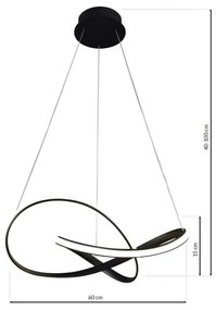 Lustră LED pe cablu CAPPIO LED/36W/230V neagră