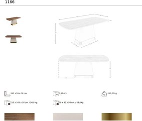 Masa deosebita design LUX Walnut-Bej 200x95cm