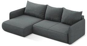 Colțar gri extensibil/cu spațiu de depozitare (cu colț pe partea stângă) Nanea – Makamii