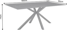 Masa dining cu blat ceramic GALAXIE gri 160x90cm