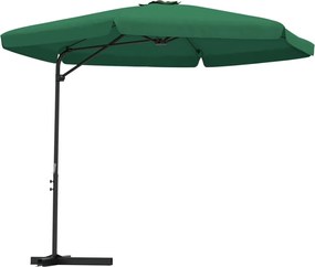 vidaXL Umbrelă de soare de exterior cu stâlp din oțel, verde, 300 cm