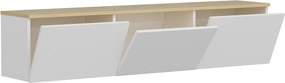 Comoda TV Neon, Inarch, 160x32x35 cm, alb/natural