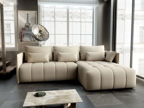 Colțar extensibil dumonde cu ladă de depozitare si sezut confortabil din spuma high-density, Malta Enjoy Camel II 235x185 cm