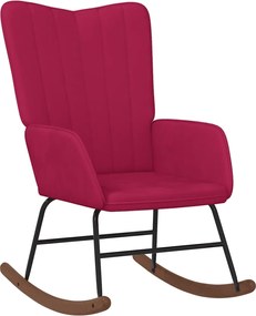 vidaXL Scaun balansoar, roșu vin, catifea