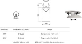 Spot incastrabil directionabil Sal alb