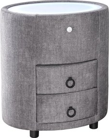 Noptiera ovala cu iluminat LED SIGNUM 55cm catifea gri