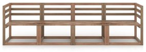 Set mobilier gradina din paleti, 4 piese, maro, lemn pin tratat