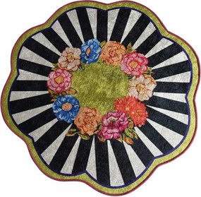 Covoras baie LOAN, 140x140 cm, forma rotunda, poliester, multicolor