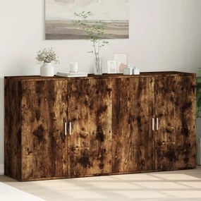 vidaXL Dulapuri, 2 buc., stejar fumuriu, 79x38x80 cm, lemn prelucrat