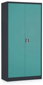 Dulap metalic universal, 90 x 40 x 185 cm, încuietoare cu cilindru, verde - ral 6033