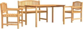 vidaXL Set mobilier pentru grădină, 4 piese, lemn masiv de tec