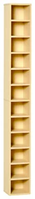 HOMCOM Dulap Biblioteca Suport CD-uri cu 12 Rafturi pentru 204 CD-uri, Raft Biblioteca din MDF si PAL, 21x20x175 cm, Lemn natural