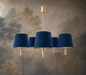 Brilagi - Candelabru pe tijă MONTE, 5xE27/60W/230V, albastru/auriu