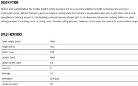 Lustra moderna cu 6 surse de lumina Pebble