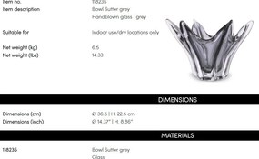 Vaza, Vas decorativ design LUX Sutter, gri