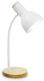 Lampă de masă MARMA 1xE27/40W/230V alb/lemn de cauciuc