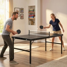 SPORTNOW Masă Pliabilă de Ping Pong cu Fileu și Mâner | Aosom Romania