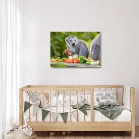 Tablou pe sticlă cu lemur (70x50 cm)