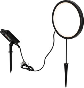 Set 2 spoturi solitare negre 50cm cu LED reîncărcabil și solar IP65 - Adalind