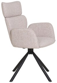 Set de scaune de sufragerie bej cu cotiere 2 buc. tapițat Cordoba – House Nordic