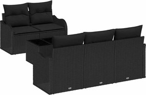 vidaXL Set de canapele pentru grădină Negru poliratan