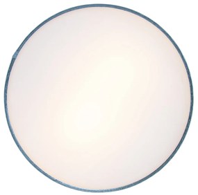 Plafoniera moderna albastra 40 cm cu interior auriu - Drum