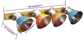 Lampa de perete industriala, multicolor, 90x25 cm E27 1, Multicolour, 4 la rand