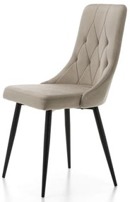 JAKS Scaun de sufragerie Caren velur bej închis