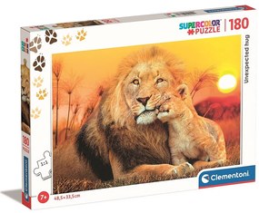 Animale Leu Îmbrățișare Neașteptată puzzle de 180 de piese Clementoni