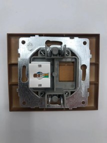 Priza calculator simpla cat 6, Ovivo Grano, lemn masiv