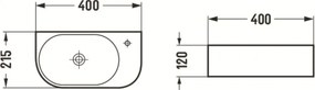 Mexen Viera chiuvetă deasupra blatului stânga 40 x 21 cm, albă - 21274000L