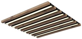 Plafoniera LED riflaj MDF cu efect de lemn HAYDEN 45x45cm