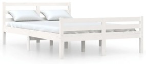 814815 vidaXL Cadru de pat, alb, 120x200 cm, lemn masiv de pin
