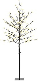 HOMCOM Lumină Copac Cireș cu 150 LED-uri Lampă Decorativă Floare de Cireș pentru Interior 17x17x150 cm Negru | Aosom Romania