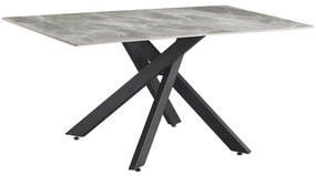 Masa dining, gri deschis neagra, 160x90 cm, ZENOS