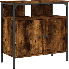 vidaXL Dulap chiuvetă baie, stejar fumuriu, 60x30x60 cm lemn prelucrat