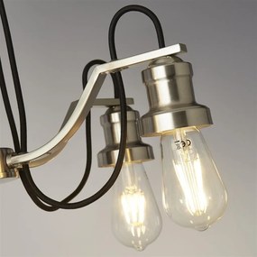 Lustra vintage stil industrial Olivia 5L argintiu satinat