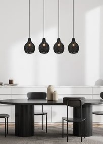 Reality - Lustră pe cablu SPROUT 4xE14/30W/230V negru/ratan