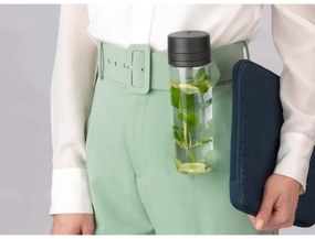 Sticla Brabantia Make&Take 1006278, 500 ml, Cu filtru, Protectie impotriva scurgerilor, Deschidere larga, Transparent/Gri inchis