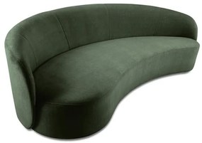 Canapea cu 3 locuri Alice, colt pe partea stanga si tapiterie din catifea, verde