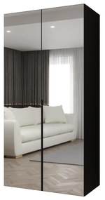 Dulap de haine 100 cm Alice 3 (Negru + Negru). 1126206