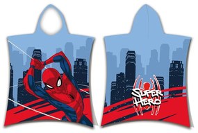 Poncho pentru copii roșu-albastru din frotir Spider-Man – Jerry Fabrics