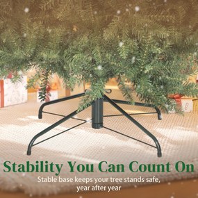 HOMCOM Brad de Crăciun Artificial 210 cm cu 2641 Ramuri Ignifuge, Brad de Crăciun Artificial Dens și Realist cu Bază Metalică Pliabilă, Asamblare Ușoară, pentru Casă și Spații Interioare, Verde | Aosom Romania