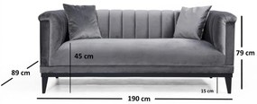 Canapea două locuri Trendolla (gri închis + negru). 1106661