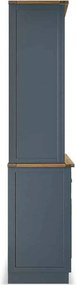 Bibliotecă lemn masiv natur Richmond Albastru/, 140 × 45 × 190 cm