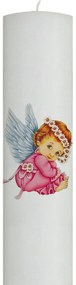 Lumanare Botez Ingeras Roz 4,5 cm, 30 cm