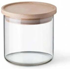 Simax 5162 borcan din sticlă cu capac din lemn,0,5 l