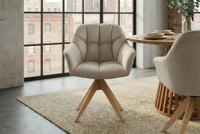Scaun pivotant PAPILLON catifea bej/ stejar