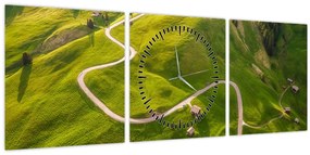 Tablou - Platoul Meadow (cu ceas) (90x30 cm)