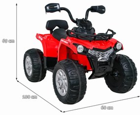 ATV Electric cu acumulator pentru copii NOVOKIDS™ Madness Quad PRO , Cu melodii si lumini, Lungime 100 cm, 3-8 ani , Max 30 kg , Roti EVA, 12V, Rosu